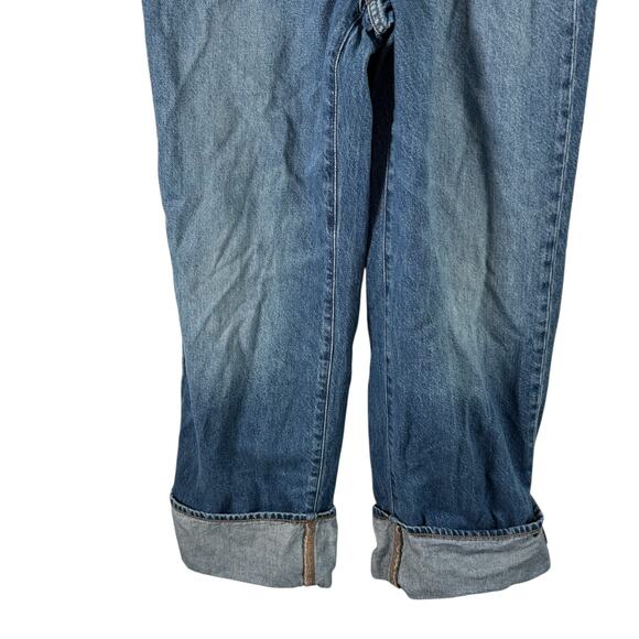 Madewell Superwide Leg Jeans Cuffed Fannin Wash Mid Rise Rigid Denim Womens 26P - Picture 4 of 10